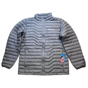 Columbia Men's Large Woodrose Crest Omni-Heat Down Jacket Zipper Pockets Gray